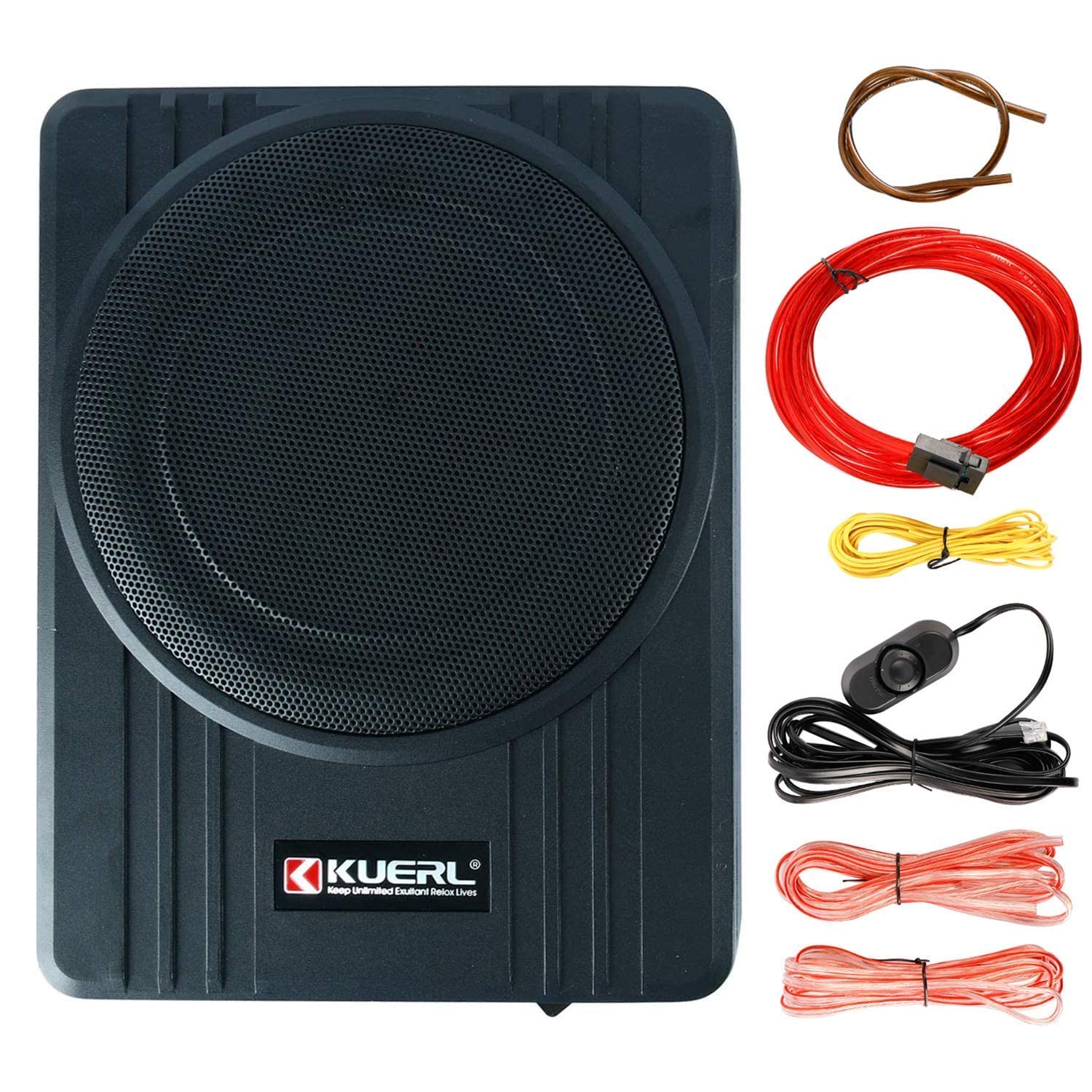 Yaccc 10 Inch 800W Car Under Seat Sub Woofer Active Powered Amplifier Bass Enclosed,Under Seat Subwoofer And Amp Package